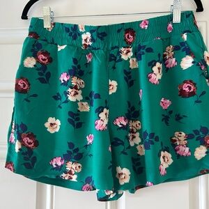 Apt. 9 Teal Floral High Waist Women's Shorts